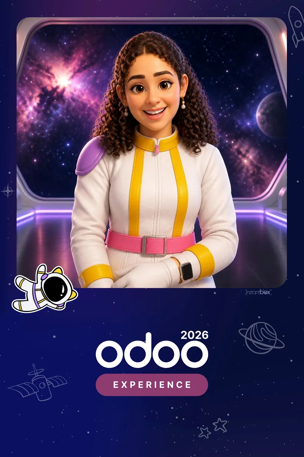 Invitée transformée en astronaute par l'IA du photobooth InstantBox